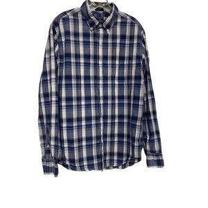 J.Crew Flex Washed Slim Fit Men Button Down Long Sleeve Plaid Shirt Size M